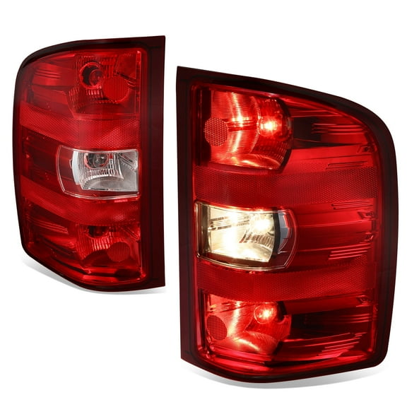DNA Motoring For 07-14 Silverado 1500 250 3500 OE Style Red Lens Tail Light Brake Lamps Pair