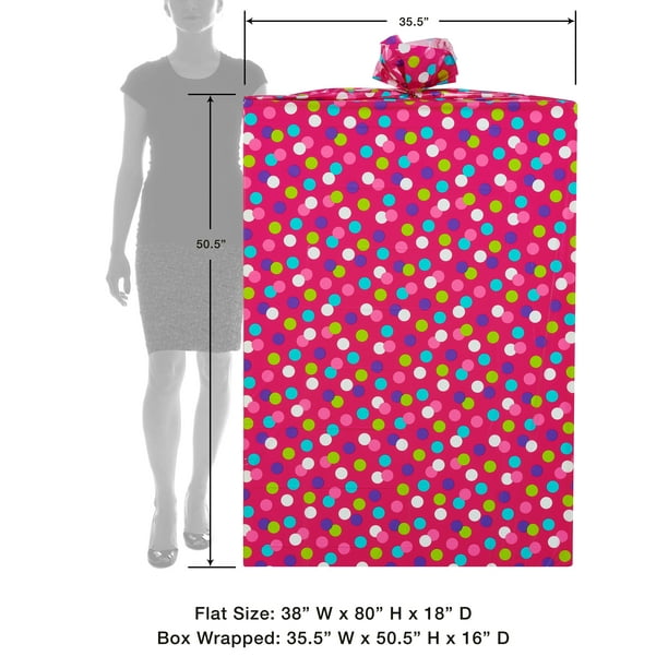 American Greetings Super Jumbo Pink Polka Dot Plastic Gift Bag