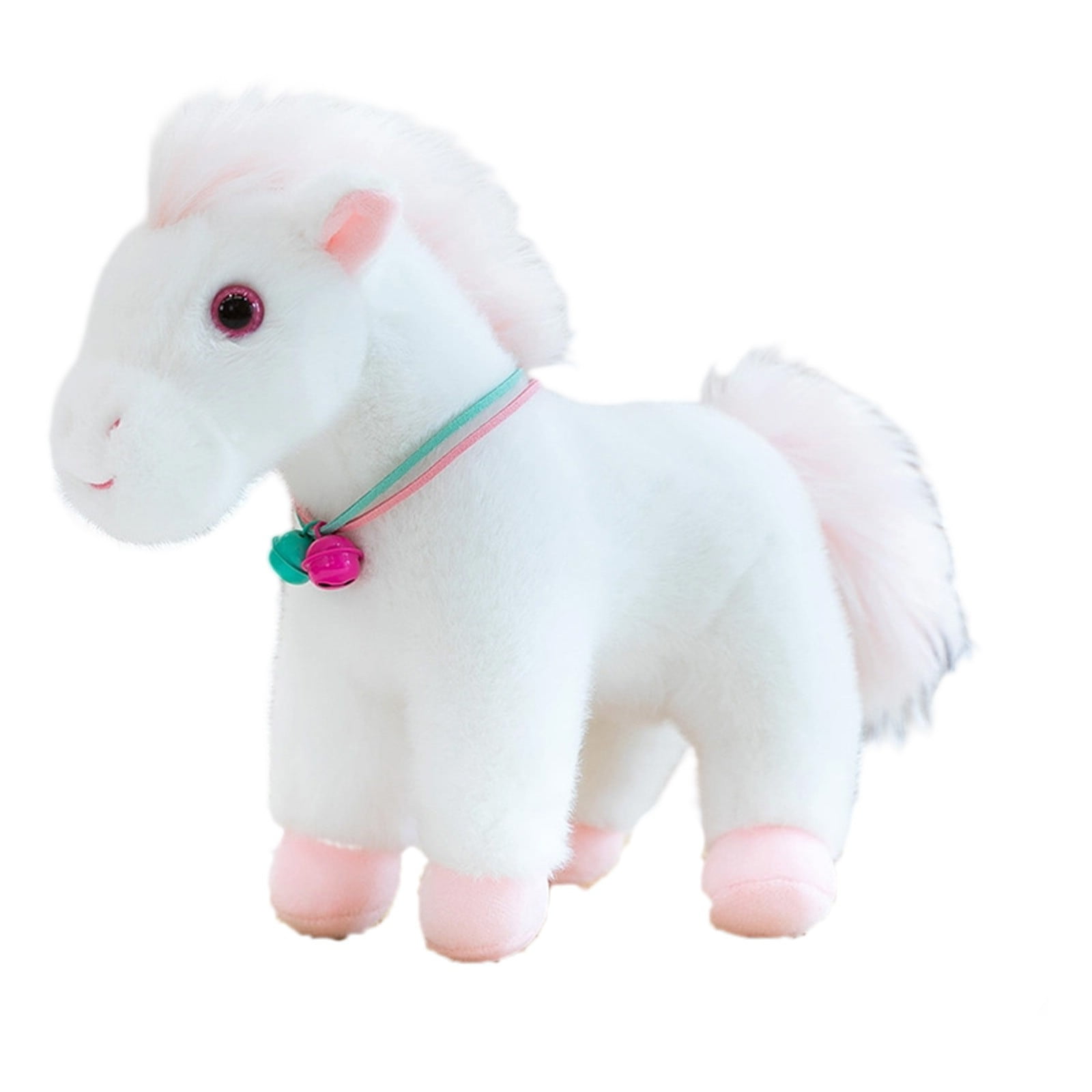 White Soft Plush 2026 Horse Year Stuffed Animal Cute Simulated Horse Doll Toy For Zodiac Gift