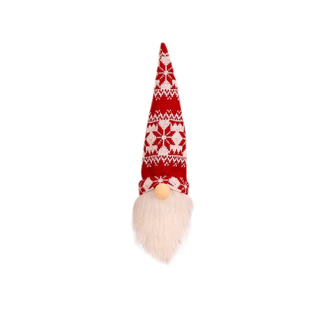 Cubierta de botella de vino de felpa de Navidad sin rostro anciano tejido manga rayas sombrero de comedor decoraciones gnomos Toppers Kits de decoración para fiestas Copo de nieve blanco rojo Bearachild HA068077-01