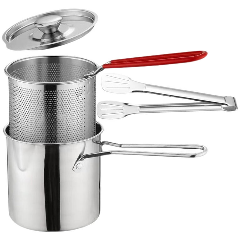 Stainless Steel Deep Fryer Pot Universal Small with Basket Fryer