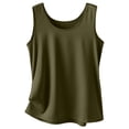 thumbnail image 5 of Silk Satin Tank Top for Women Summer Camisole 2026 Sleeveless Blouse Dressy Casual Shirt Outfits Green XL, 5 of 5