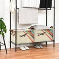 thumbnail image 3 of Yayeee Foldable Storage Basket for Shelves with Handles Set of 2 Waterproof Cloth Bins, Colorful Plane Stripes, 3 of 7