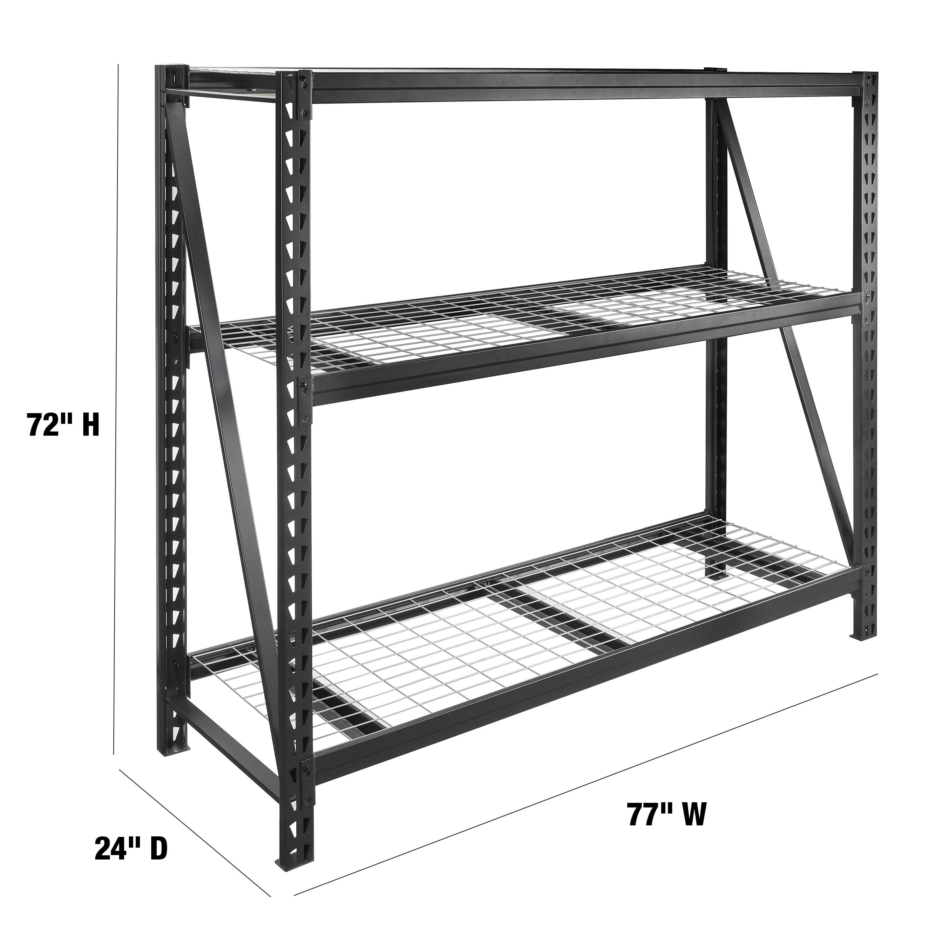 WORKPRO Steel 3-Tier Storage Shelf Unit 72-Inch-H x 77-Inch-W x 24