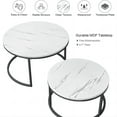 thumbnail image 6 of Momspeace Round Nesting Coffee Table, Set of 2 Modern Coffee Table with Faux Marble Top for Living Room, Apartment, Office - Black, 6 of 6