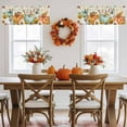 thumbnail image 5 of Fall Pumpkin Valances for Windows, 54 x 18in, Autumn Leaf Sunflowers Orange Green Vintage Letter Rod Pocket Kitchen Valance Curtain Light Filtering Window Treatments for Living Room Bedroom, 1 Panel, 5 of 7