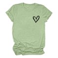 thumbnail image 3 of Graphic Tees for Women T-Shirts Casual Summer Top for Women with Heart Print Graphic Lightweight Short Sleeve Tee Everyday Daily Wear Green M, 3 of 3