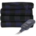 thumbnail image 1 of Sunbeam Heated Throw Blanket Fleece 3 Heat Settings (Blue Plaid), 1 of 1