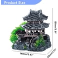 thumbnail image 2 of Extra Large Aquarium Decorations, Resin Castle and Artificial Rock with Plants (Ancient Temple with Mountain) Fish Hideout Cave for Amano Shrimp Cichlid to Play, Hide and Rest Hardscape, 2 of 9