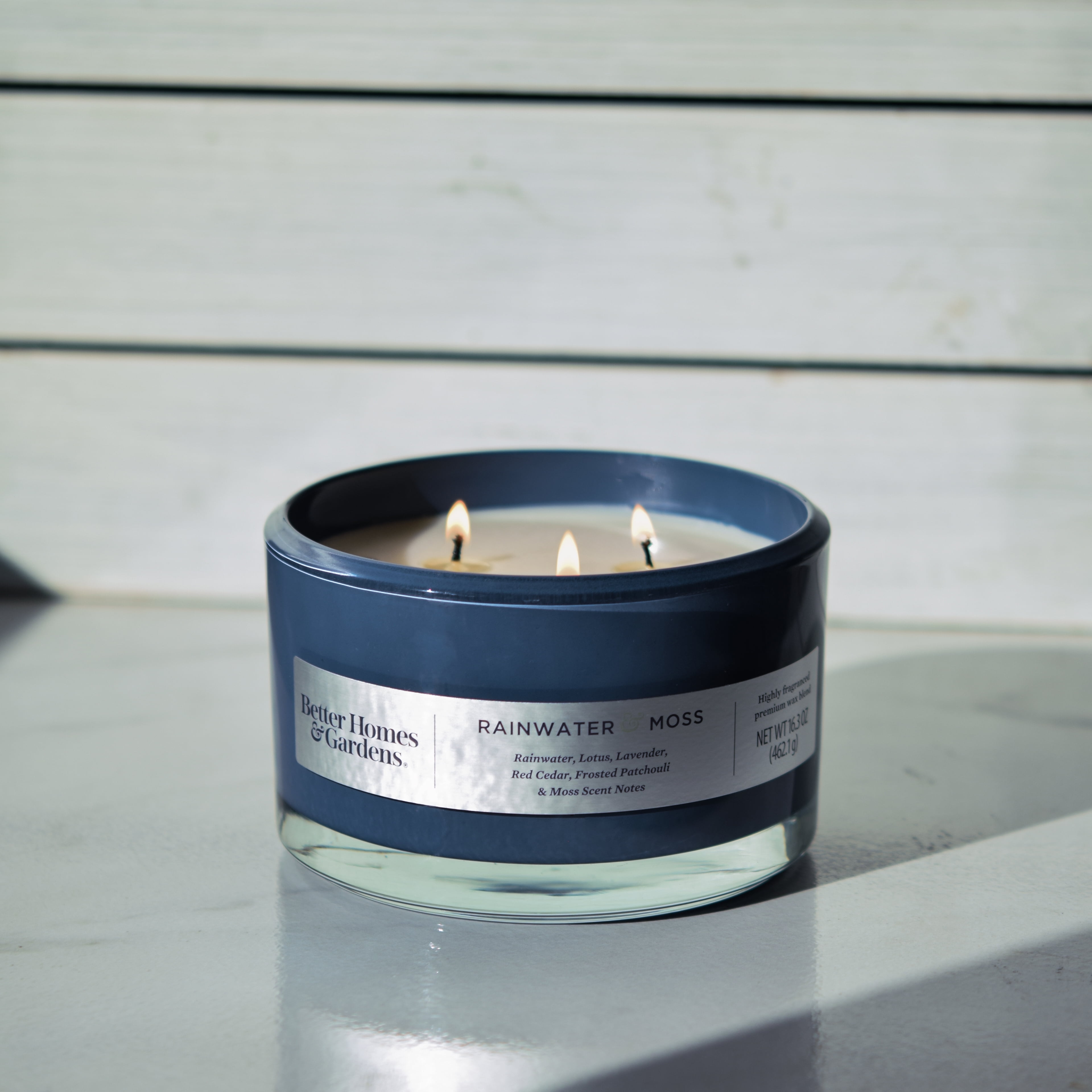 Better Homes & Gardens 16oz Rainwater & Moss Scented 3-Wick Glass Dish Candle
