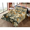 thumbnail image 4 of Ambesonne Floral Eucalyptus Fitted & Top Sheet Set with Sham, Century&nbsp;Modern, Amber Laurel Green, 4 of 5