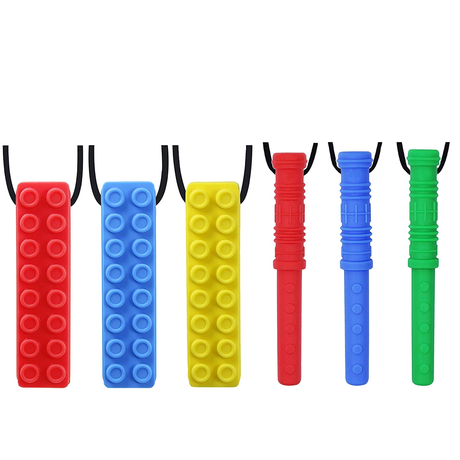 Oral Motor Perfect for Autistic Chew Necklace by 6-Pack SPD ADHD 