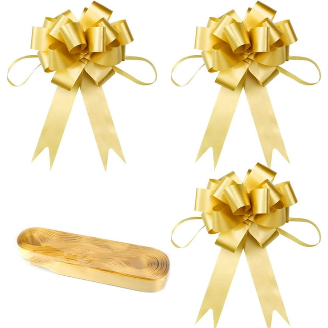 30 Lazos Automáticos (Dorados) Lazos de Cinta Dorada Decoración de Lazos de Cinta Ancha, para Regalos, Arreglos Florales, Cestas, Carros de Boda, Decoraciones de Fiestas oso de fresa Electrónica