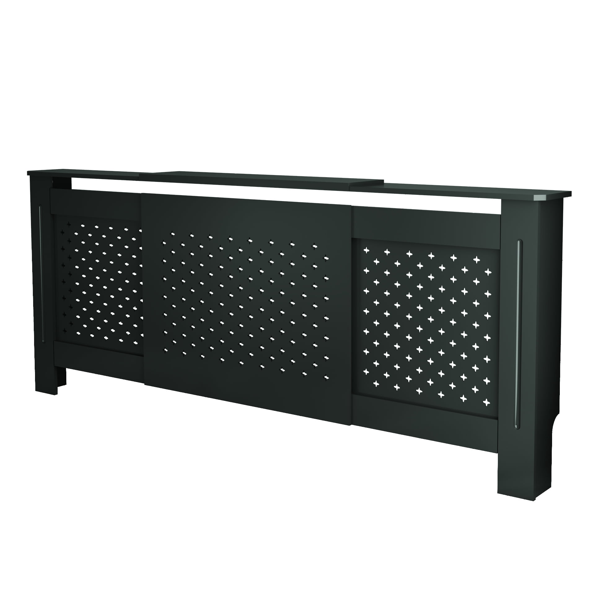 MDF Radiator Cover, Adjustable Width 54.75-80 in, Anthracite, 32.8 in High