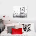 thumbnail image 4 of Zufioo Cute Cat Meadow Sketch Print Canvas Decorative Painting with Solid Wood Frame Art Decoration, Suitable for Home and Office Wall Decoration, 4 of 6