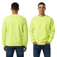 thumbnail image 2 of Gildan Unisex High Visibility Crewneck Sweatshirt, 50/50 Cotton/Polyester Hi Vis Fleece Sweater (Safety-Green 2 Pack, 2XL), 2 of 9