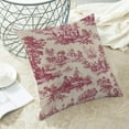 thumbnail image 4 of Toile Pillow Covers 18x18 Inch Set of 2, French Style Outdoor Decorative Throw Pillowcase Vintage Pink Toile De Jouy Cushion Cover for Sofa Couch Farmhouse Living Room Bed Decor, 4 of 6