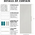thumbnail image 3 of Accordion Style Magnetic Folding Door Curtains for Doorways/Closet, Room Divider Pleated Drapes with Hooks for Interior Living Room/Bedroom/Open Closet, White, W39 x L78 inches, 1 Panel, 3 of 7