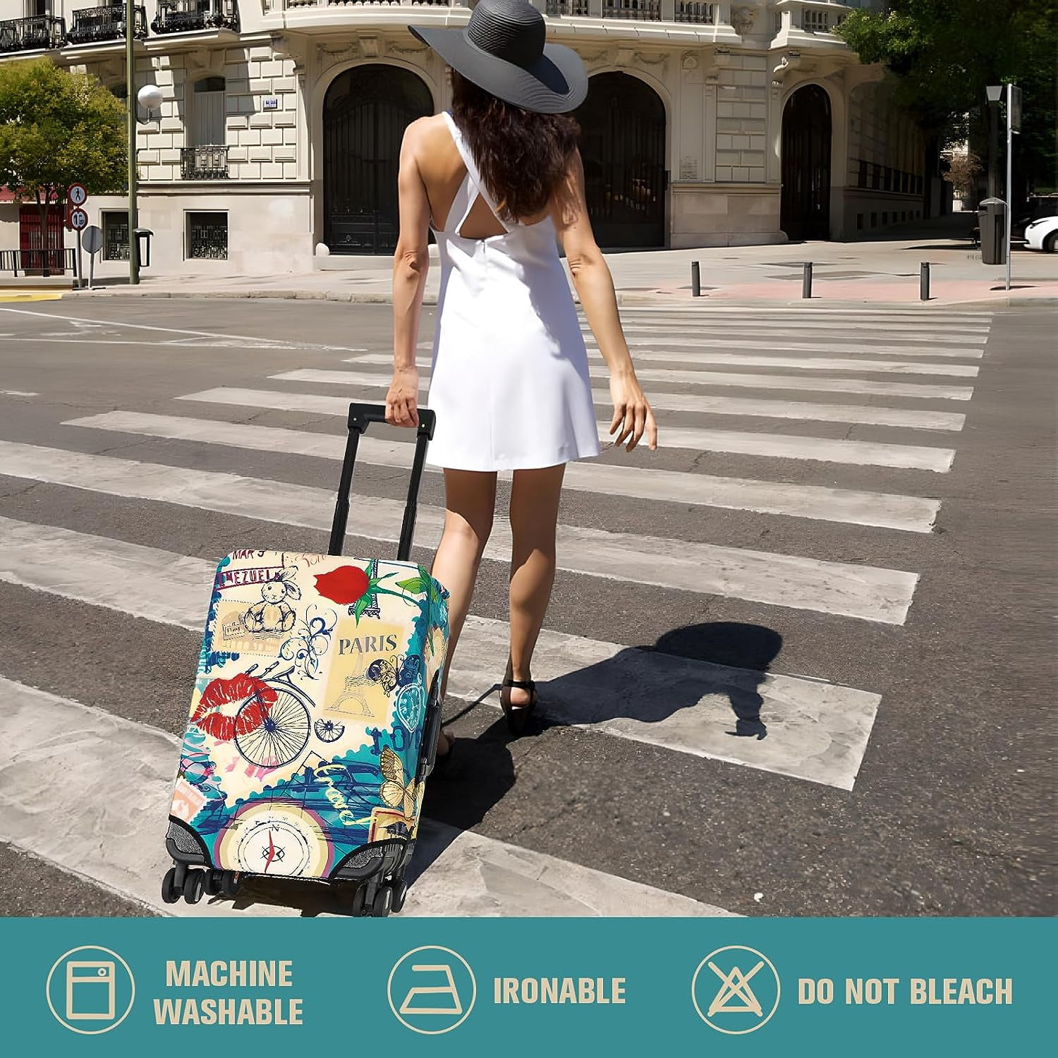 Luggage Cover Protector Travel Suitcase Covers Protective Skin for Carry On Baggage Fit 29-32 Inch Luggage