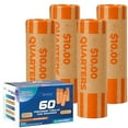 thumbnail image 3 of Rouleaux d'Enveloppes pour Pièces de 1/4 Préformés Résistants à l'Éclatement J Mark, Fabriqués aux É.-U., Tubes de Rouleau pour Pièces de 60 Unités, Style Cartouche, Robustes, Comprend un Glissière de Dépôt de Pièces J Mark, 3 of 4