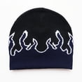 thumbnail image 3 of Gorro de punto con diseño de llamas, cálido, de lana, para exteriores, para hombre y mujer, 3 of 5