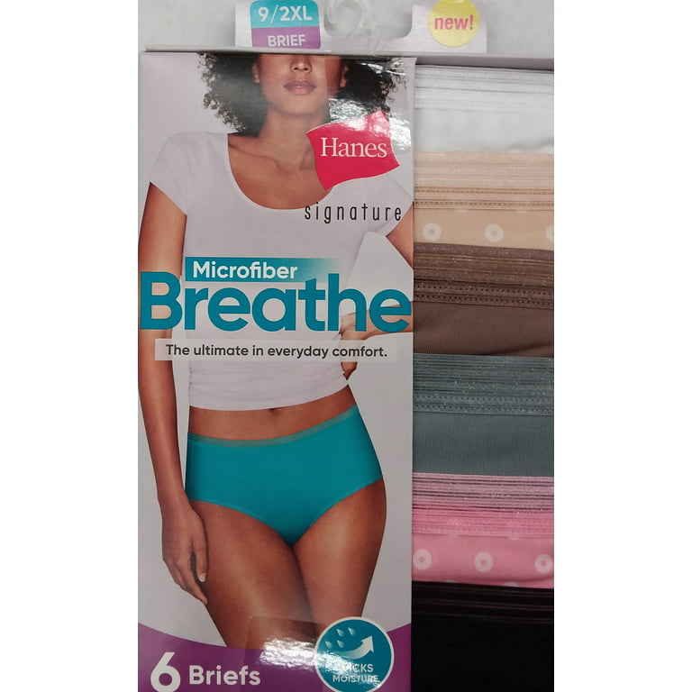 Hanes Women's Signature Microfiber Brief Underwear, 6-Pack