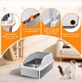 thumbnail image 7 of 2PACK Stainless Steel Cat Litter Boxes, XL Large Metal Litter Box with High Sides Lid, Odor Free Litter Pan Include Scoop Easy Cleaning Anti-Scratch Kitty Cat Box Anti-Urine Leakage, Non-Sticky, 7 of 7