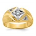 thumbnail image 2 of Auriga Fine Jewelry 14K Two-tone Gold Men's Satin Diamond Complete Ring Size 10, 2 of 5