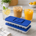 thumbnail image 7 of 2 Pack No Spill Ice Cube Trays with Lids, Blue, 14 Cubes Each, 7 of 7