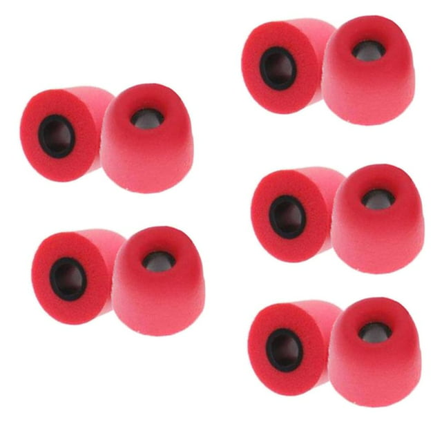 Milaget 10 Pieces Noise Reduction Memory Foam Earbud Tips 4.9mm Medium Red