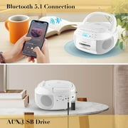 Boombox Cassette CD Player Combo with Bluetooth and Remote,AM/FM Radio,Tape Recording, Stereo Sound.