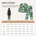 thumbnail image 6 of Kll Lemon And Leaves Print Women'S Long Sleeve Pajamas With Pants Sleepwear Loungewear 2 Set-Medium, 6 of 9