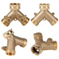 thumbnail image 5 of 3/4 Inch Brass 2 Way Valve Splitter Hose Pipe Tap Connectors for Garden Irrigation, 5 of 5