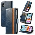 thumbnail image 1 of Case for iPhone X/XS Cover Leather Wallet Folio Case Book Design Flip Magnetic Closure - Blue, 1 of 5