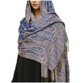 thumbnail image 1 of Bufandas de lana para mujer, suaves, estilo étnico, chal, cálidas, con borlas de cachemira, de acrílico, 1 of 2
