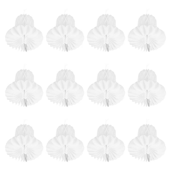 12Pcs Wedding Paper Bells Hanging Honeycomb Decorating Supplies for Weddings