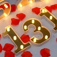 thumbnail image 4 of Lámpara LED decorativa en forma de números dorados, ideal para bodas, cumpleaños y fiestas - luz cálida sin pilas incluidas, 4 of 7