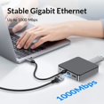 thumbnail image 3 of LAN Splitter 1 to 2 3 4 1000 Mbps Ethernet Splitter with Type C Power Cable Gigabit Switches for Computer, Hub, Routers, 3 of 7