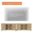 thumbnail image 5 of WAMPAT 116'' Farmhouse TV Stand for TVs Up to 110 inch,Glass and Wood Universal TV Stand with Storage Cabinets,White Entertainment Center for 32-110 inch TV Console Table,Oak, 5 of 8