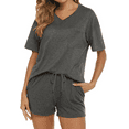 thumbnail image 5 of Fantaslook Womens Pajamas V Neck Short Sleeve Top and Shorts Outfits Casual Loungewear with Pockets, 5 of 10