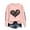 Pink, variant on Towmus Women's Cute Love Heart Sweatshirt Casual Long Sleeve Crew Neck Sweatshirts Fall Loose Fit Y2k Pullover Tops