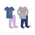 thumbnail image 1 of Prestigez Ensemble de Pyjama de Nuit 4 Pcs en Coton Biologique Ajusté pour Filles, 1 of 6