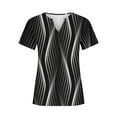 thumbnail image 4 of Kayannuo Short Sleeve Womens Tops Graphic Tees Women Valentine's Day Fashion Womens Casual Printed V Neck Short Sleeve Buttons Tops Loose Blouses, 4 of 5