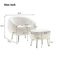 thumbnail image 4 of KOSSMAI Upholstered Teddy Soft Accent Armchair with Ottoman and Metal Legs for Living Room Bedroom Blue, 4 of 6