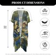 thumbnail image 5 of HELLHERO Casual Loose Long Kimono Swimsuit Cover Up for Beach Polyester Breathable Swimwear Coverup Dragonfly Moon Art, 5 of 5