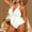 White, variant on SwiftWear Women's Plus Size Halter Neck One Piece Swimsuit Deep V-Neck Tummy Control Bathing Suit with Open Back Elegant Swimwear for Beach Vacation