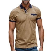 Dovford Men Short Sleeve Polo Shirt Casual Summer Collar Shirts Dress Button Polo T Shirt Classic Golf Shirts