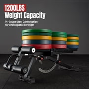Mikolo 15-Position FID Adjustable Weight Bench, Adjustable Workout Bench with 1200LBS Weight Capacity, Vertical Storage Space-Saving Exercise Bench with Detachable Leg Support for Home Gym