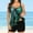 Green, variant on Honeeladyy Womens Plus Size Tankini Swimsuit Two Piece Conservative Printed Bathing Suits Flowy Swim Tops with Boy Shorts Green S