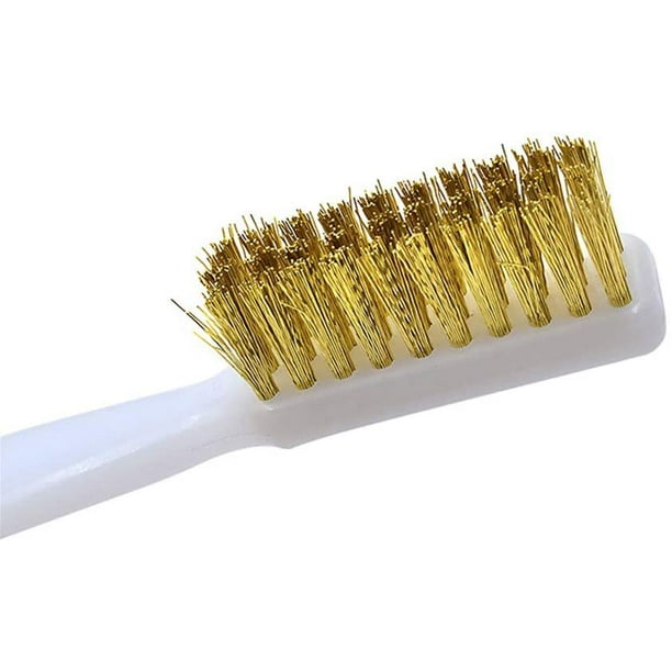 Brass Brush Steel Brush Wire Brush 3D Printer Cleaning Set Small Wire Brush  Nylon Brass Stainless Steel Wire Brush Used For Cleaner Dirt Welding Slag  Rust (2 Pieces, White) 